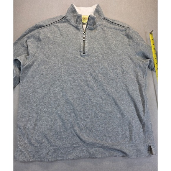 Tommy Bahama Other - Tommy Bahama Mens XL‎ 1/4 Zip Pullover Mock Neck Gray 100% Cotton Minimalist